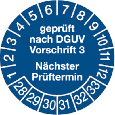 Produktbild von Dreifke® Prüfplakette nach DGUV Vorschrift 3 Nächster Prüftermin - 20 mm Foli...