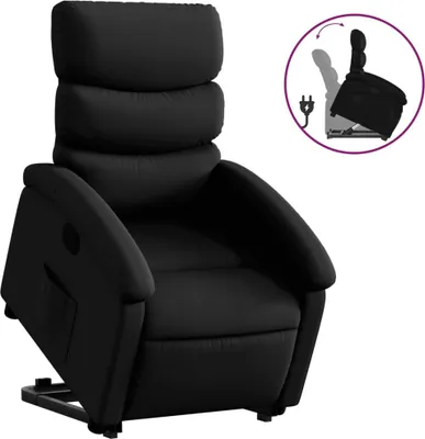 Produktbild von vidaXL Relaxsessel mit Aufstehhilfe Schwarz Kunstleder