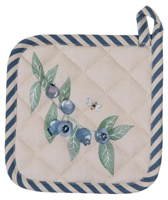 Produktbild von Clayre & Eef Kinder Topflappen 16x16 cm Beige Blau Baumwolle Herbst Waldtiere