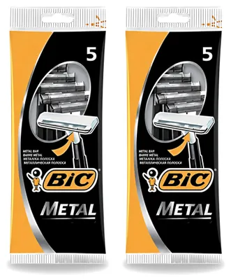 Image de 2 rasoirs jetables pour hommes Bic Metal - Métal - Lame unique - Pack économique - 2 pièces