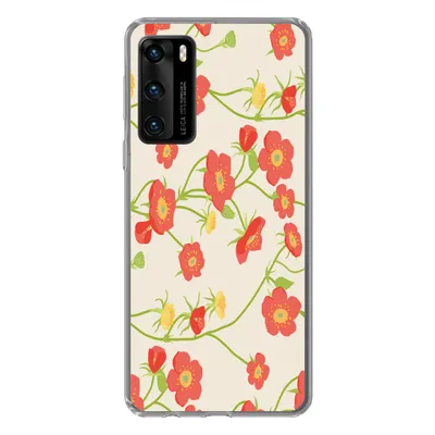 Produktbild von MuchoWow® Handyhülle Schutzhülle Hülle für Huawei P40 Blume - Feldblumen - Muster Silikon Softcase Handy Hülle - Handytasche