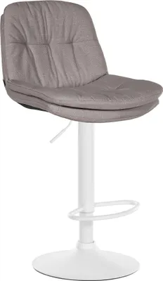Produktbild von CLP Barhocker Laurel Stoff höhenverstellbar und drehbar grau Material Gestell Metall matt weiss