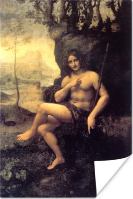 Produktbild von MuchoWow® Poster Der heilige Johannes in der Wüste - Leonardo da Vinci 80x120 cm - Papierdruck