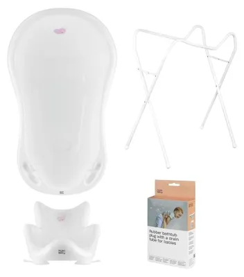 Produktbild von Babywanne, Sitz, Gestell, Abfluss – Weiß