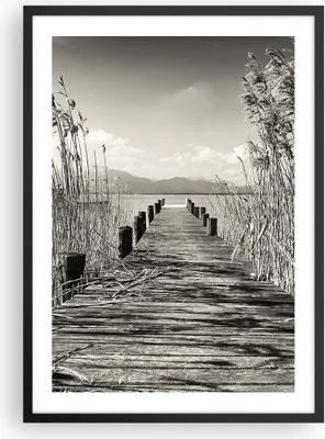 Produktbild von Gerahmtes Poster - Schwarzer Rahmen - Brücke Pier Sepia - 50x70 cm - Wand Bild - Wanddeko - Wandbilder - Kunstposter - Wandposter - Bilderrahmen - Bilder - Kunstdruck - P2BPA50x70-4928