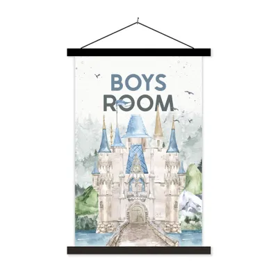 Produktbild von MuchoWow® Textilposter Zitate - Jungenzimmer - Kinder - Sprichwörter - Baby - Jungen 60x90 cm mit schwarzem Rahmen - Poster Wohnzimmer