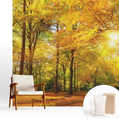 Zdjęcie produktu dla Fototapeta samoprzylepna – 250 x 250 cm – tapeta – tapeta ścienna – obrazy ścienne – folia samoprzylepna – folia dekoracyjna – tapeta foliowa – ściana – dekoracja – salon – złote liście