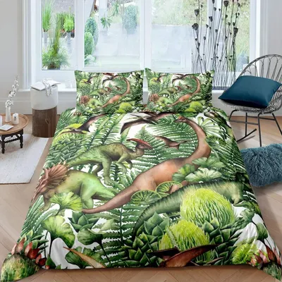 Obrázok produktu pre Prehoz na posteľ s motívom džungle a dinosaurov