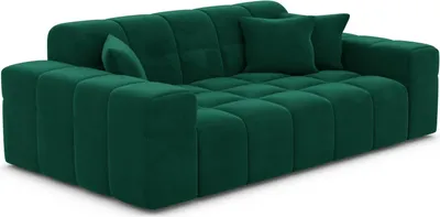 Produktbild von Samtstoff 2-Sitzer Couch Nivara Smaragdgrün
