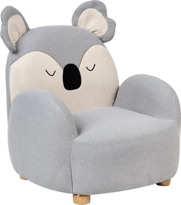 Produktbild von BELIANI Kindersessel Grau Stoff Koala Bär Form Gepolstert Niedrige Sitzfläche Kinderzimmer