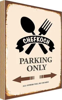 Zdjęcie produktu dla vianmo Drewniany znak 18x12 cm Chefkoch parking only