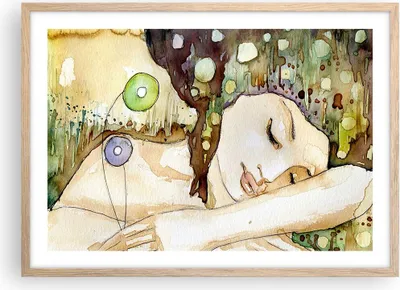Produktbild von Gerahmtes Poster - Rahmen in heller Eiche - Frau modern - 70x50 cm - Wand Bild - Wanddeko - Wandbilder - Kunstposter - Wandposter - Bilderrahmen - Bilder - Kunstdruck - Wandbild - P2NAA70x50-3553