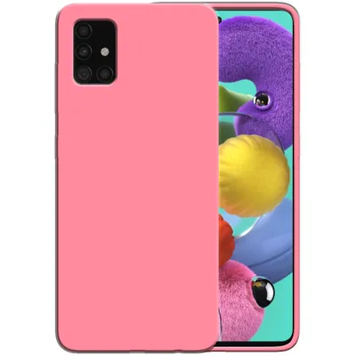 Zdjęcie produktu dla Etui silikonowe Smartphonica do Samsung Galaxy A51 4G z miękkim wnętrzem - różowe