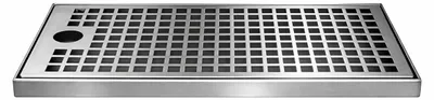 Produktbild von 239x170x12mm Tropfblech zum Auflegen aus Edelstahl für Fassbock zum einschieben
