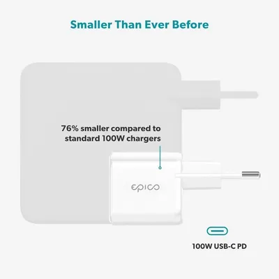 Image de Adaptateur micro USB-C Epico UltraBoost, alimentation de 100 W