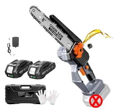 Immagine prodotto di Troncatrice a catena, leggera, a batteria, con due batterie da 2.0Ah