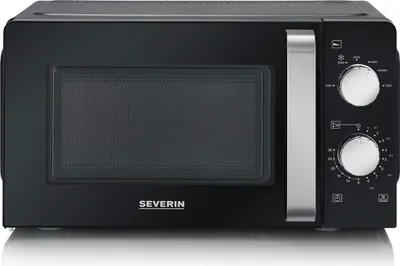 Produktbild von Severin Mikrowelle MW7886, Arbeitsplatte, Solo-Mikrowelle, 17 l, 700 W, Drehregler, Schwarz