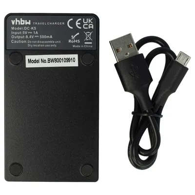 Produktbild von vhbw USB-C Ladegerät kompatibel mit Panasonic HC-X900M, HC-X900, HC-X909, HC-X800 Kamera - Ladeschale + USB-C Kabel Ladeanzeige