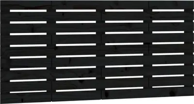 Produktbild von vidaXL Wand-Kopfteil Schwarz 146x3x63 cm Massivholz Kiefer