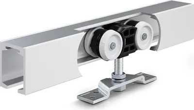 Produktbild von Geze Schiebetürbeschlag Perlan 140 Flügelbreite 151-170cm EV1 mit Winkel - 119351