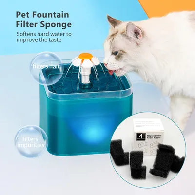 Produktbild von 4PCS Haustier Brunnen Filter Schwamm Ersatz Haustier Brunnen Schaumstoff Filter
