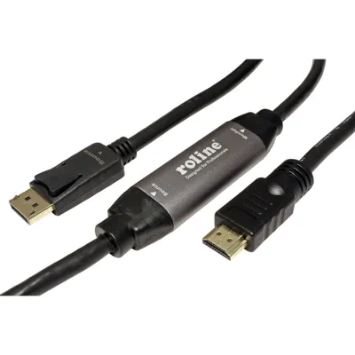Obrázek produktu pro ROLINE DisplayPort - HDMI kabel, DP(M) -> HDMI M, 4K@60Hz, 7,5m (11.04.5776)