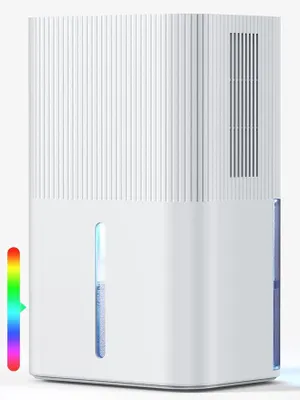 Produktbild von 2700ML Luftentfeuchter,Luftentfeuchter Elektrisch leiser Raumentfeuchter mit automatischer Abschaltung, Timer, Schlafmodus, 7-farbiges Nachtlicht, tragbar, Für Wohnung, Badezimmer, Keller (1150ML/24H)