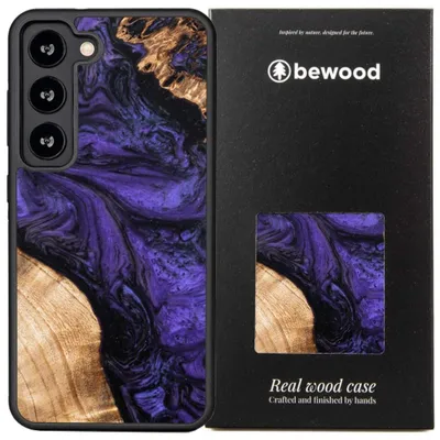 Immagine prodotto di Custodia In Legno E Resina Per Samsung Galaxy S23 Plus Bewood Unique Violet - Viola E Nero