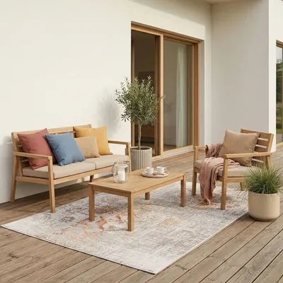 Produktbild von Indoor Outdoor Teppich Lagos Vintage Grau, Größe:140x200 cm