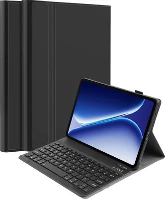 Productafbeelding van Tablet Hoes met Toetsenbord geschikt voor OnePlus Pad Go 2 - QWERTY Bluetooth Keyboard Case - Zwart