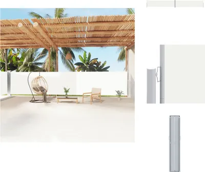 Obrázek produktu pro vidaXL Boční výsuvná markýza krémová 160x1200 cm - Slunečníky a slunečníky