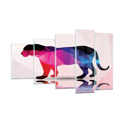 Produktbild von Bilder auf glas - Tiger Illustration modern Grafik - 100x60cm - Glasbilder - Wandbilder - Kunstdruck - zum Aufhängen bereit - Wanddekoration aus Glas - Glas Bilder - Wandbild auf Glas - GEG100x60-2808