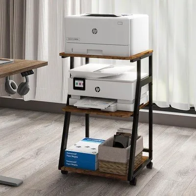 Zdjęcie produktu dla Azomor® – regulowany stolik pod drukarkę o solidnej konstrukcji i praktycznych półkach na materiały biurowe