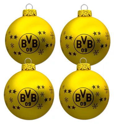 Zdjęcie produktu dla BVB 09 BVB bombki choinkowe (4 sztuki) 00 CZARNE/ŻÓŁTE -