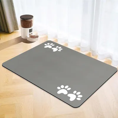 Produktbild von Famanu Fressmatte rutschfest und schnell trocknend - 40 x 60 cm, grau