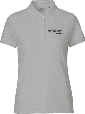 Produktbild von Huuraa Damen Polo Shirt Montevideo my love XL Sport Grey Bio Baumwolle Fairtrade Poloshirt Geschenkidee