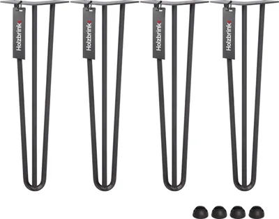 Produktbild von HOLZBRINK - Tischbeine aus Metall | Möbelfüße | Schreibtischbeine | Metallfüße | Perfekt für Zu Hause und Büro | Esstischbeine | HLT-13A-43-0000