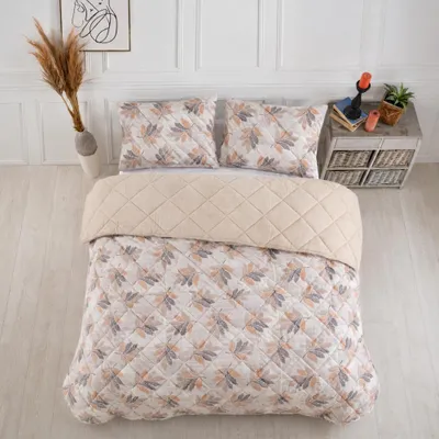 Produktbild von Formeya Gesteppte Tagesdecke für Einzelbett mit Muster – Bettüberwurf-Set 160 × 230 cm – inkl. 1 Kissenbezug