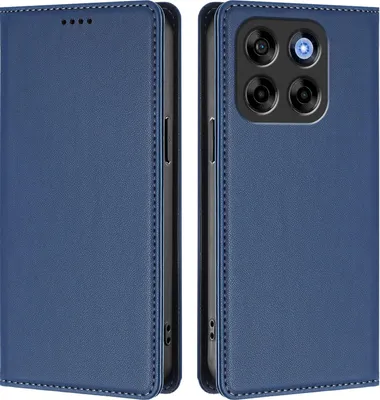 Obrázek produktu pro Kožené pouzdro pro ZTE Blade V70/nubia V70, magnetické flipové pouzdro zPolyuretankůže se stojánkem Tmavě modrá