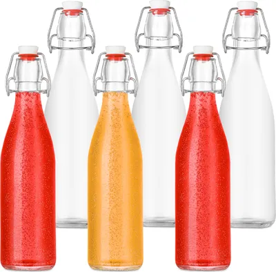 Obrázok produktu pre Relaxdays 10051252_8054, 500 ml, Sklo, Priehľadná, 6 kusov, Odklápacie viečko, 7 cm