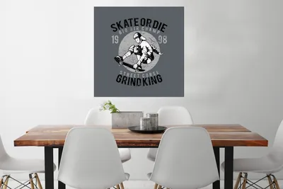 Produktbild von MuchoWow® Poster Skateboard - Retro - Zeichnung 75x75 cm - Wand Dekoration