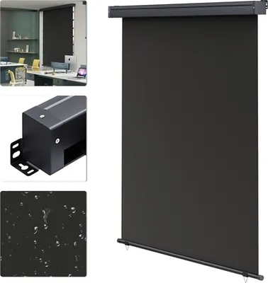 Produktbild von Mucola Senkrechtmarkise für Balkon Seitenmarkise Sichtschutz Winschutz Balkonmarkise - 140x140cm Anthrazit