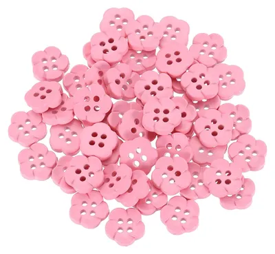 Blumenknöpfe aus Harz, 50 Stück, 11,5 mm, 4-Loch, rosa