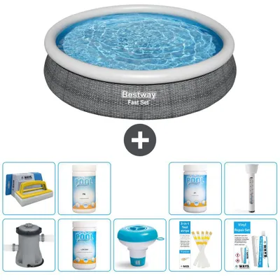 Image de Bestway Fast Set, piscine ronde - 366 x 76 cm - 10 pièces - S43333