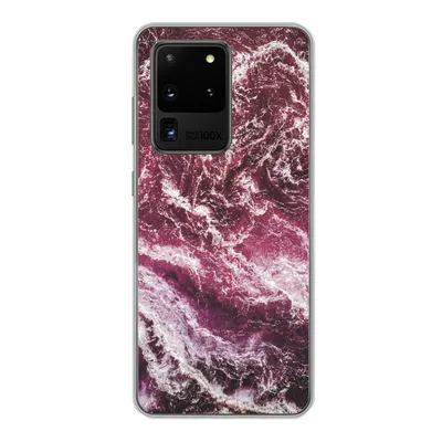 Produktbild von MuchoWow® Handyhülle Schutzhülle Hülle für Samsung Galaxy S20 Ultra Natursteine - Lila - Marmor Silikon Softcase Handy Hülle - Karteninhaber