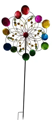 Produktbild von XiRRiX Windrad Garten Metall XL 160 cm – Windspiel Gartendeko mit Erdspieß, Gartenstecker für Garten & Terrasse