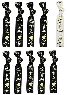 11 Armband-Set: 1 Braut + 10 Team Mariée, goldfarben, JGA-Accessoires