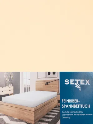 Produktbild von Setex Feinbiber Spannbettlaken 90-100 x 200 cm natur Feinbiber-Ausführung für extra Wärme an kalten Tagen