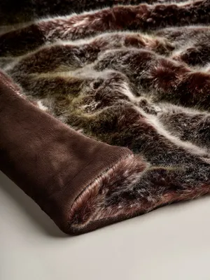 Produktbild von Webpelzdecke Felldecke Kuscheldecke Plaid 140x190 Luchs braun melliert 40090