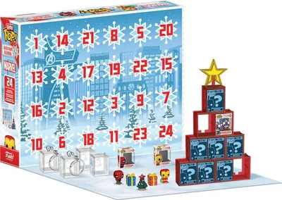 Produktbild von Funko Bitty Pop! Adventskalender: 24 Marvel Minifiguren für Weihnachten
